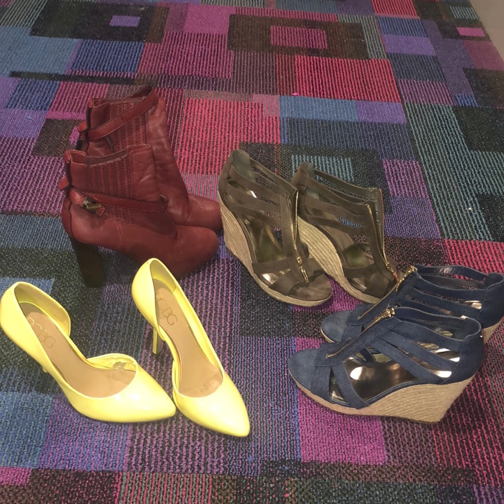 4 pairs of shoes. Gently used but have a lot of life in them! Selling at a lot